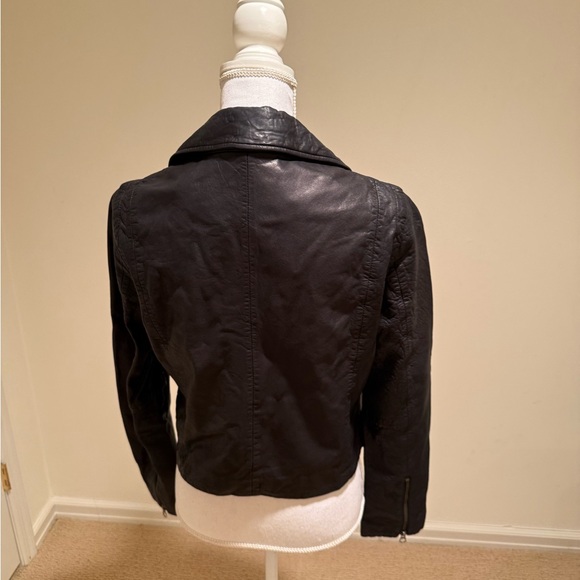 Madewell Black Leather Jacket with Classic Moto Style - Picture 3 of 4